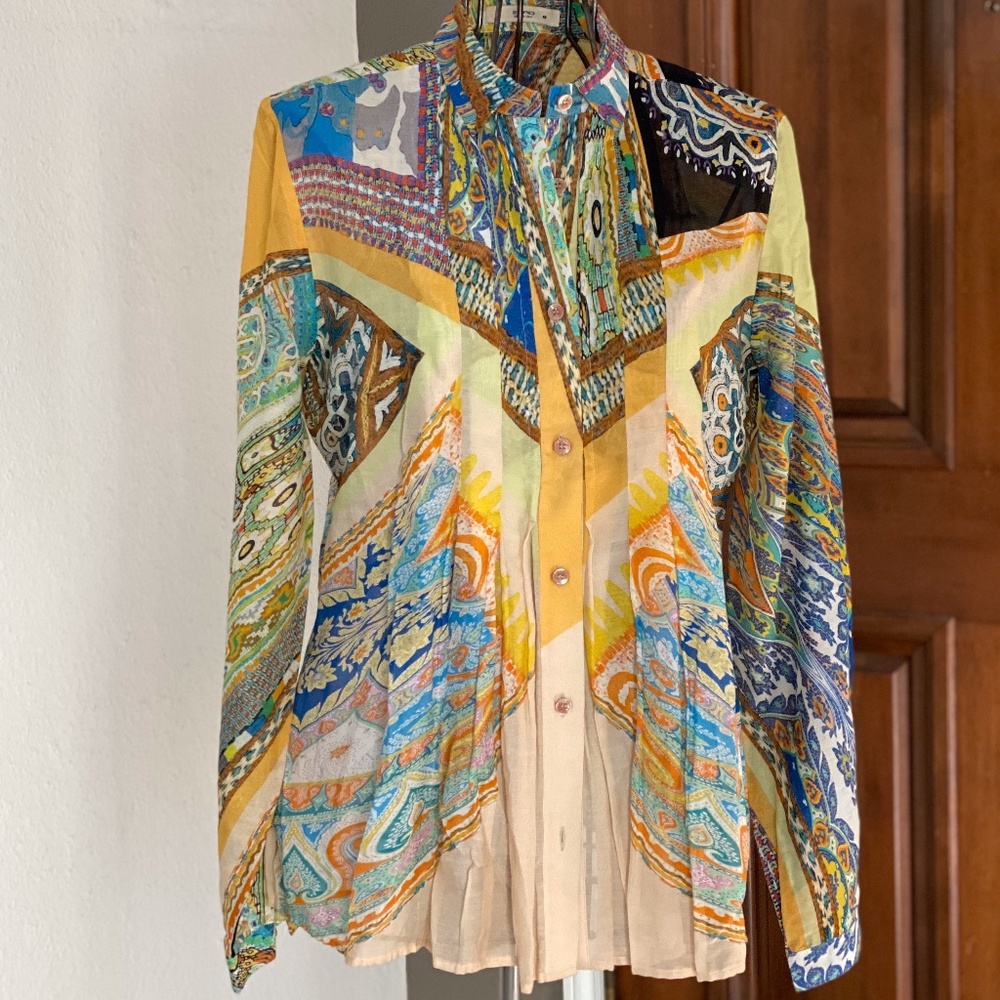 Etro Size 48-12 Multi-Colored Blouse